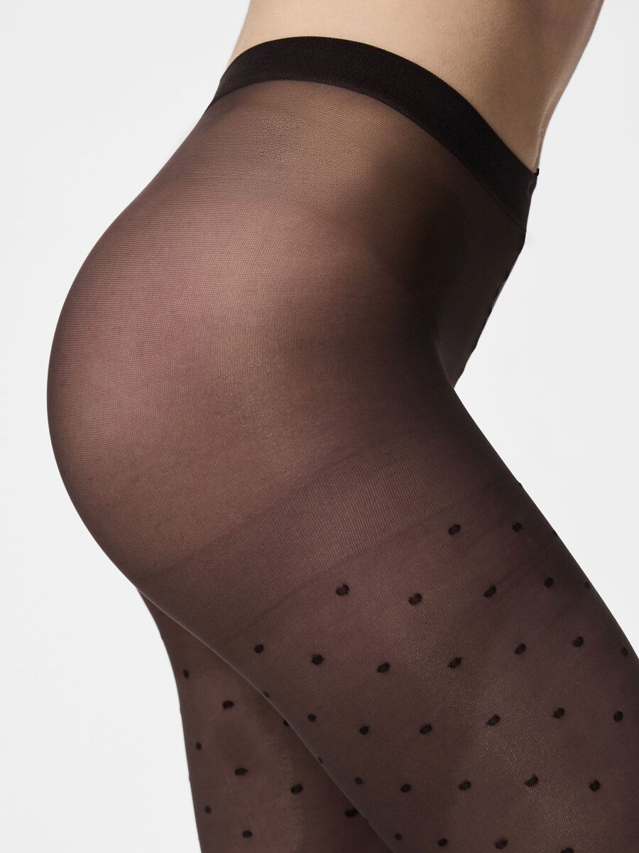 Carousel image - PCNEW NIKOLINE 20 DENIER STIP PANTY, Hot Fudge | 3