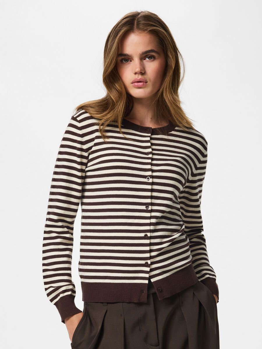 Product carousel image 1 PCNORA KNITTED CARDIGAN, Hot Fudge