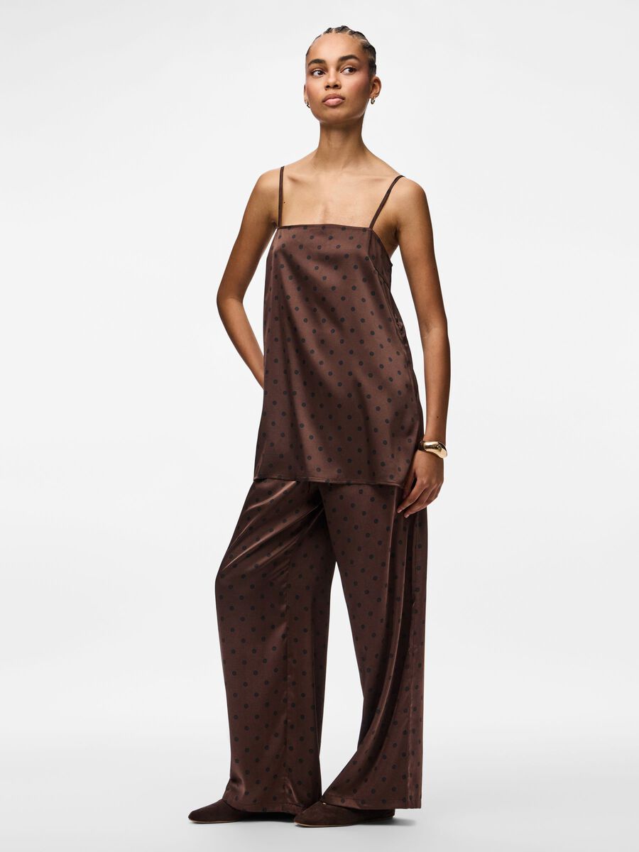 Carousel image - PCJYTTA SATIJN TOP MET BANDJES, Hot Fudge | 4