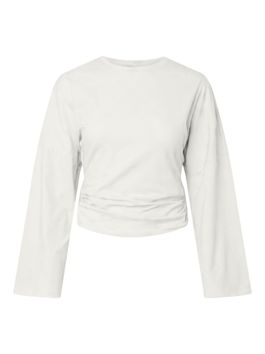 Carousel image - PCALLI  LONG SLEEVED TOP, Bright White | 5