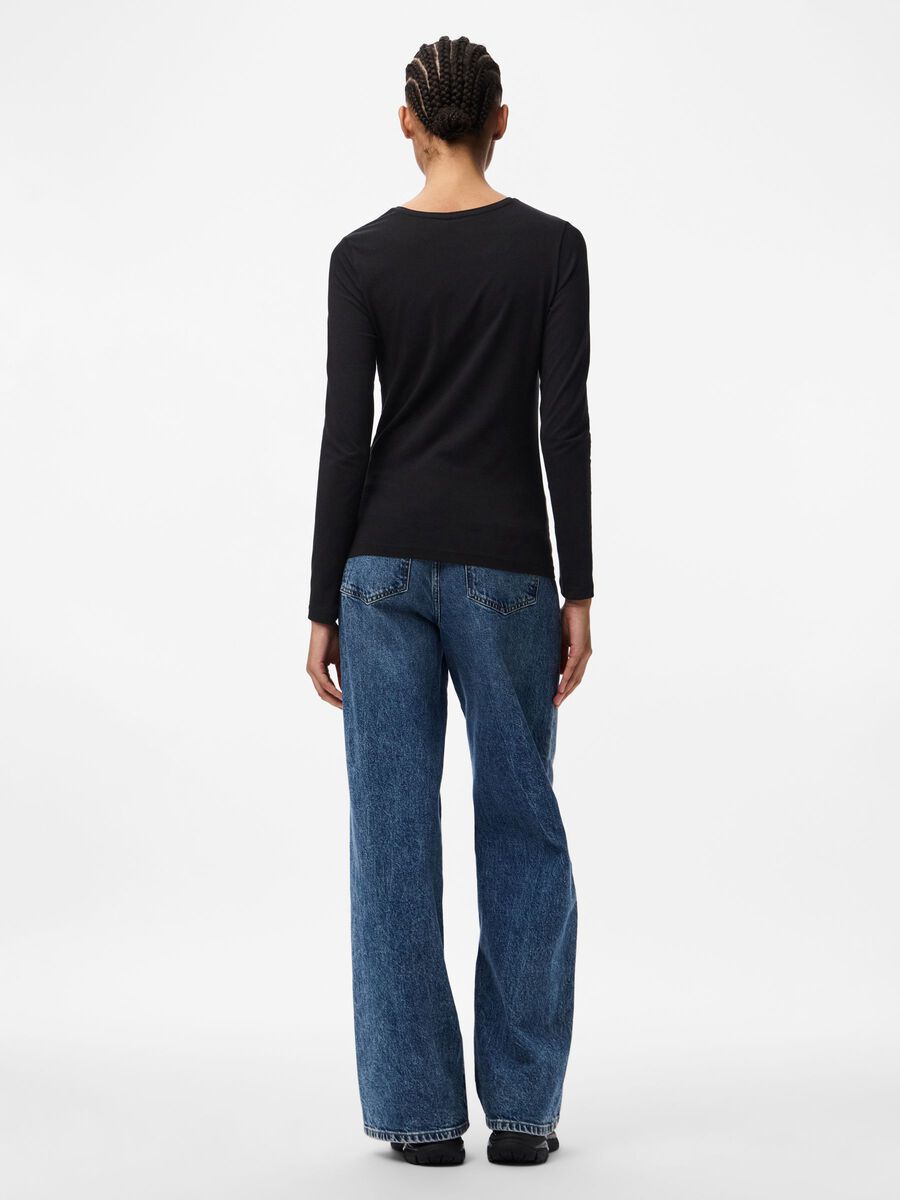 Product carousel image - PCSIRENE LONG SLEEVED TOP, Black | 2