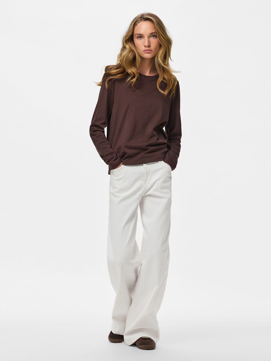 Product carousel image 1 PCASHLEY FIT  LONG SLEEVED TOP, Hot Fudge