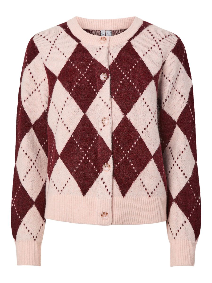 Product carousel image - PCNYSA HARLEQUIN KNITTED CARDIGAN, Pink Tulle | 2