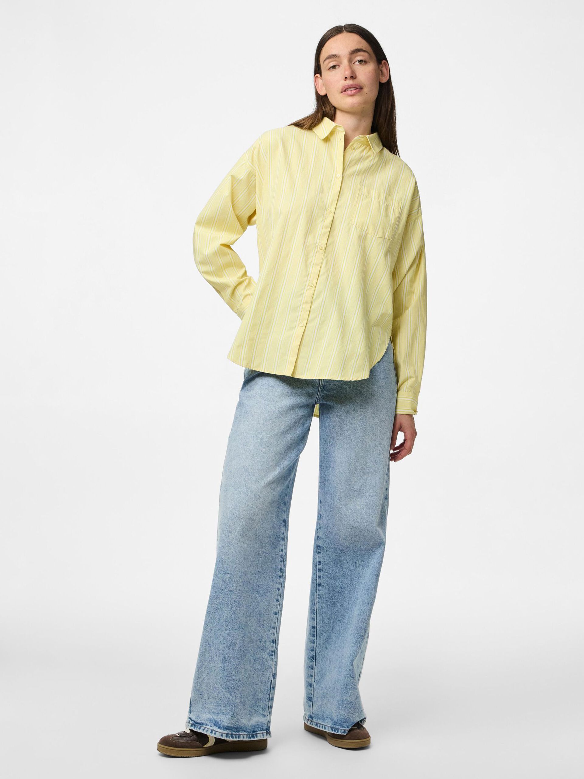 Carousel image - PCFEMME STRIPED SHIRT, Pale Banana | 3