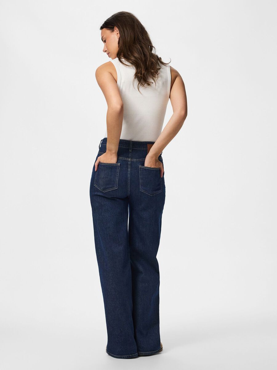 Product carousel image 2 PCSILKE MW WIDE FIT JEANS, Dark Blue Denim