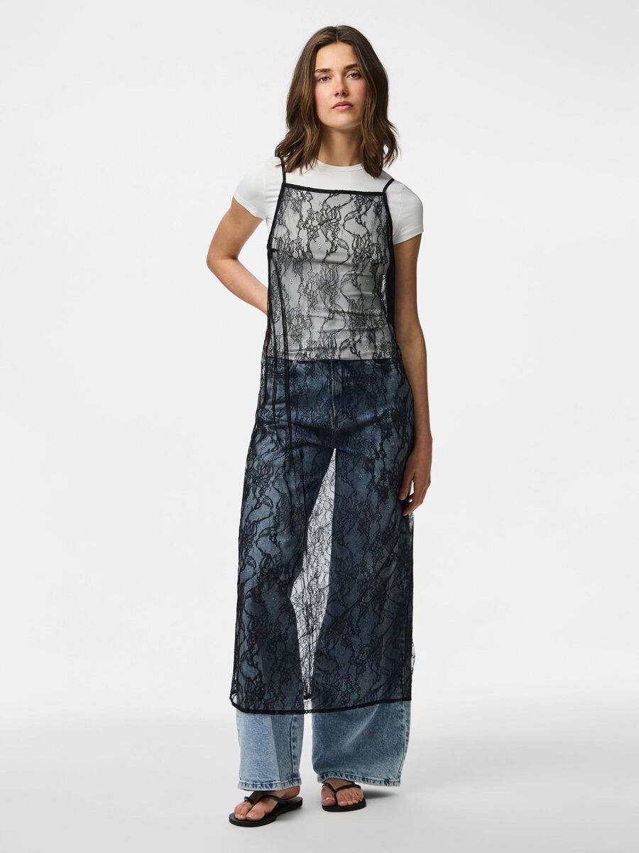 Carousel image - PCFRILLE LACE MIDI DRESS, Black | 3