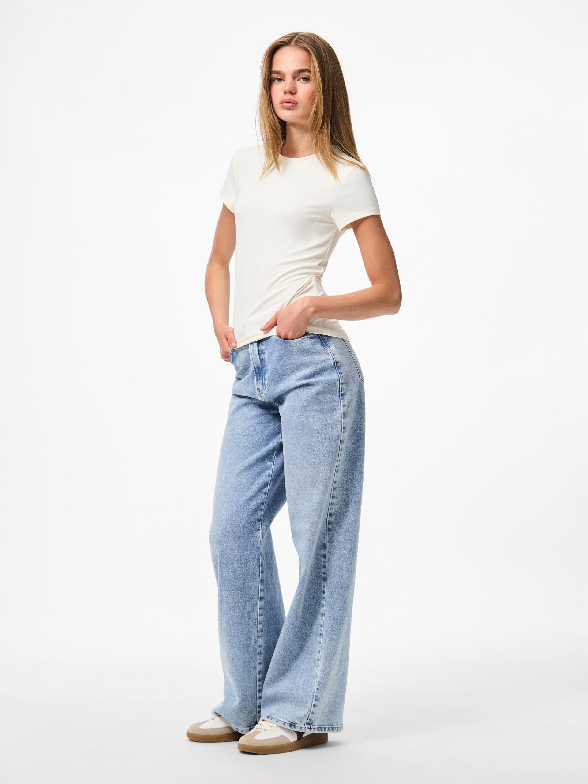 Carousel image - PCFYLLA NYLON T-SHIRT, Coconut Milk | 3