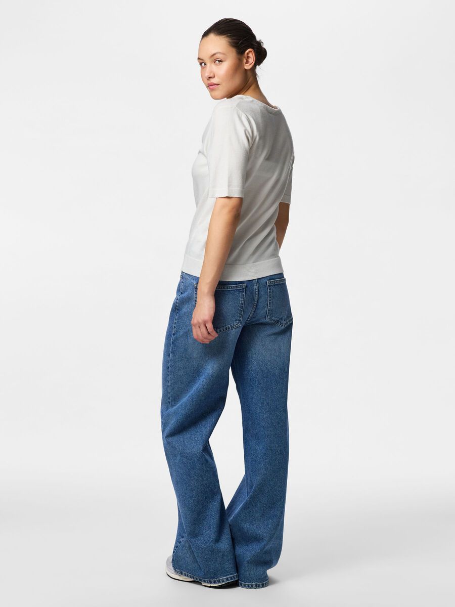 Product carousel image - PCNORA V-HALS STRIKKET CARDIGAN, Cloud Dancer | 2