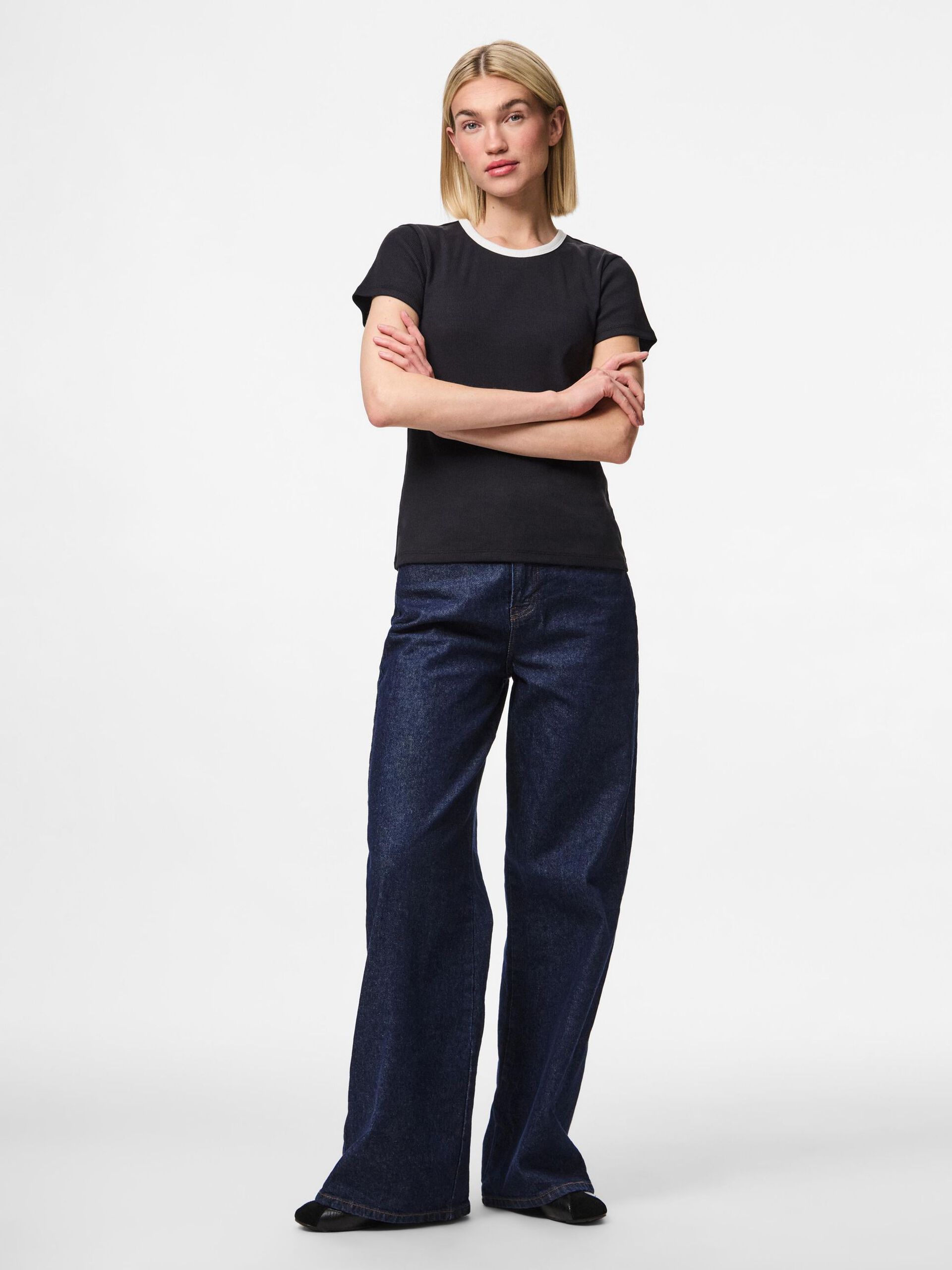 Carousel image - PCMAY RIBBED T-SHIRT, Black | 3