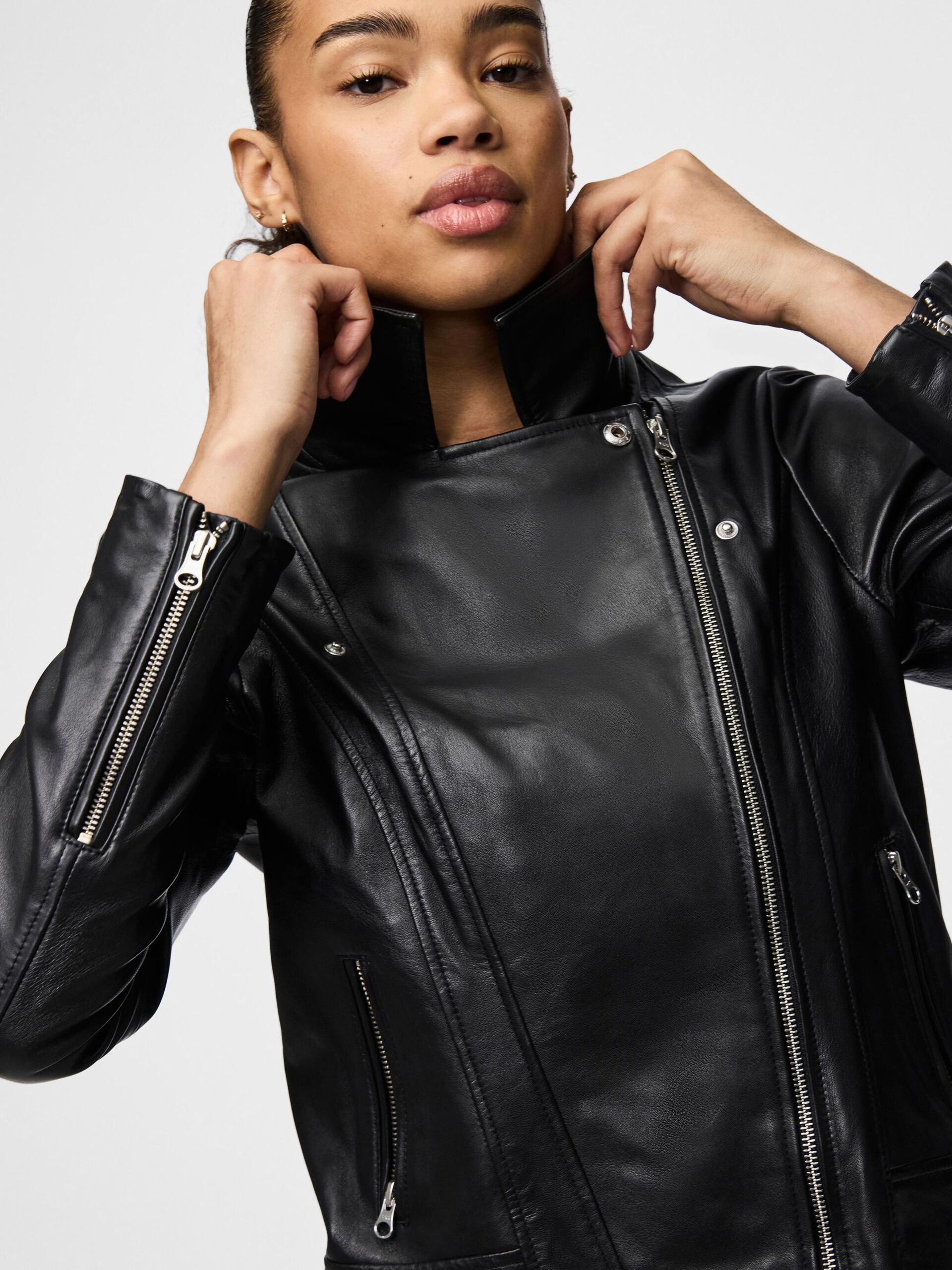 Carousel image - PCSUSSE CHAQUETA DE PIEL, Black | 5