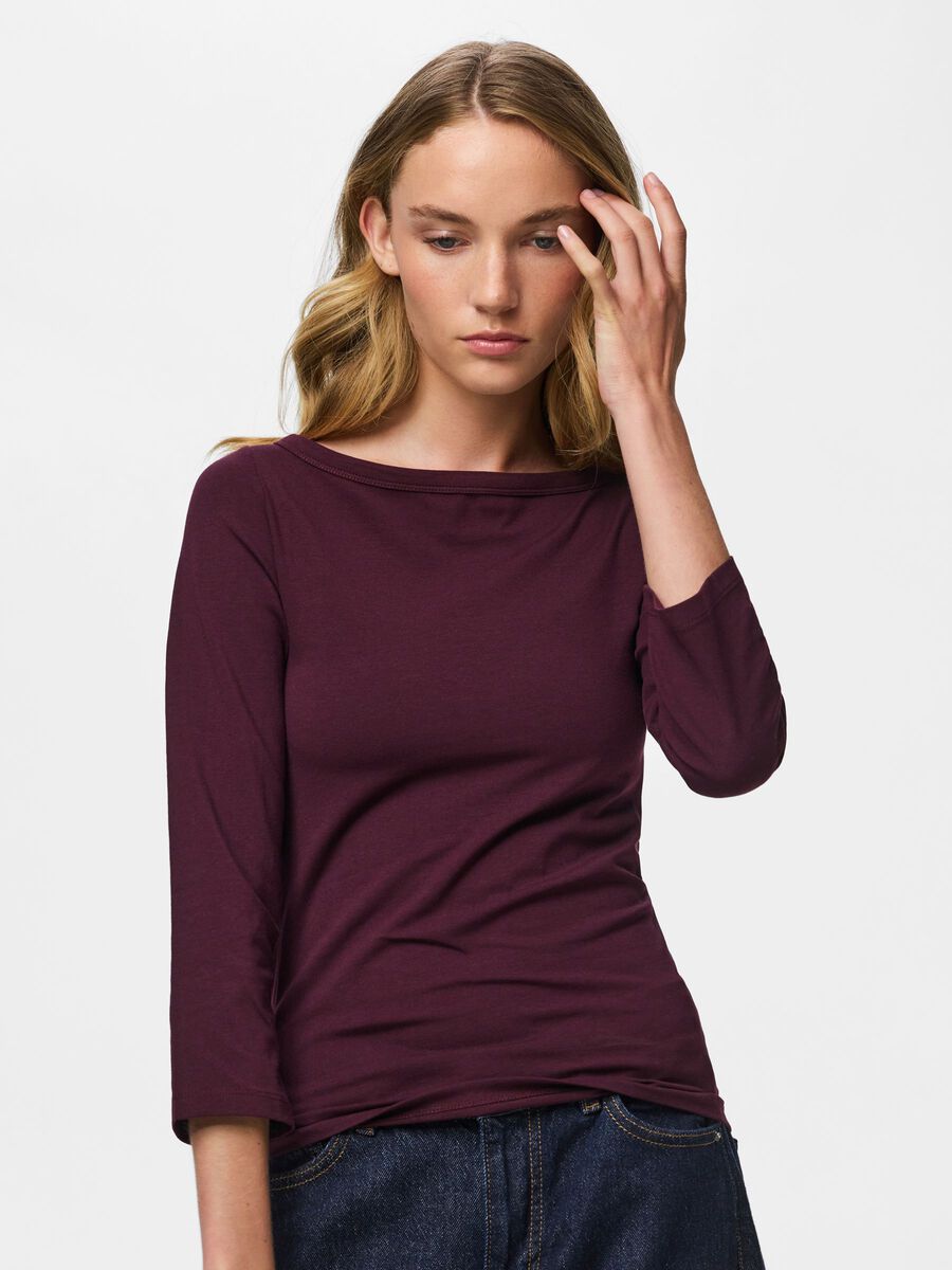 Carousel image 6 PCPHOEBE BOATNECK TOPP MED 3/4 ERMER, Winetasting