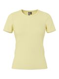 Product image thumbnail - PCMAY GERIPPTES T-SHIRT, French Vanilla | 1