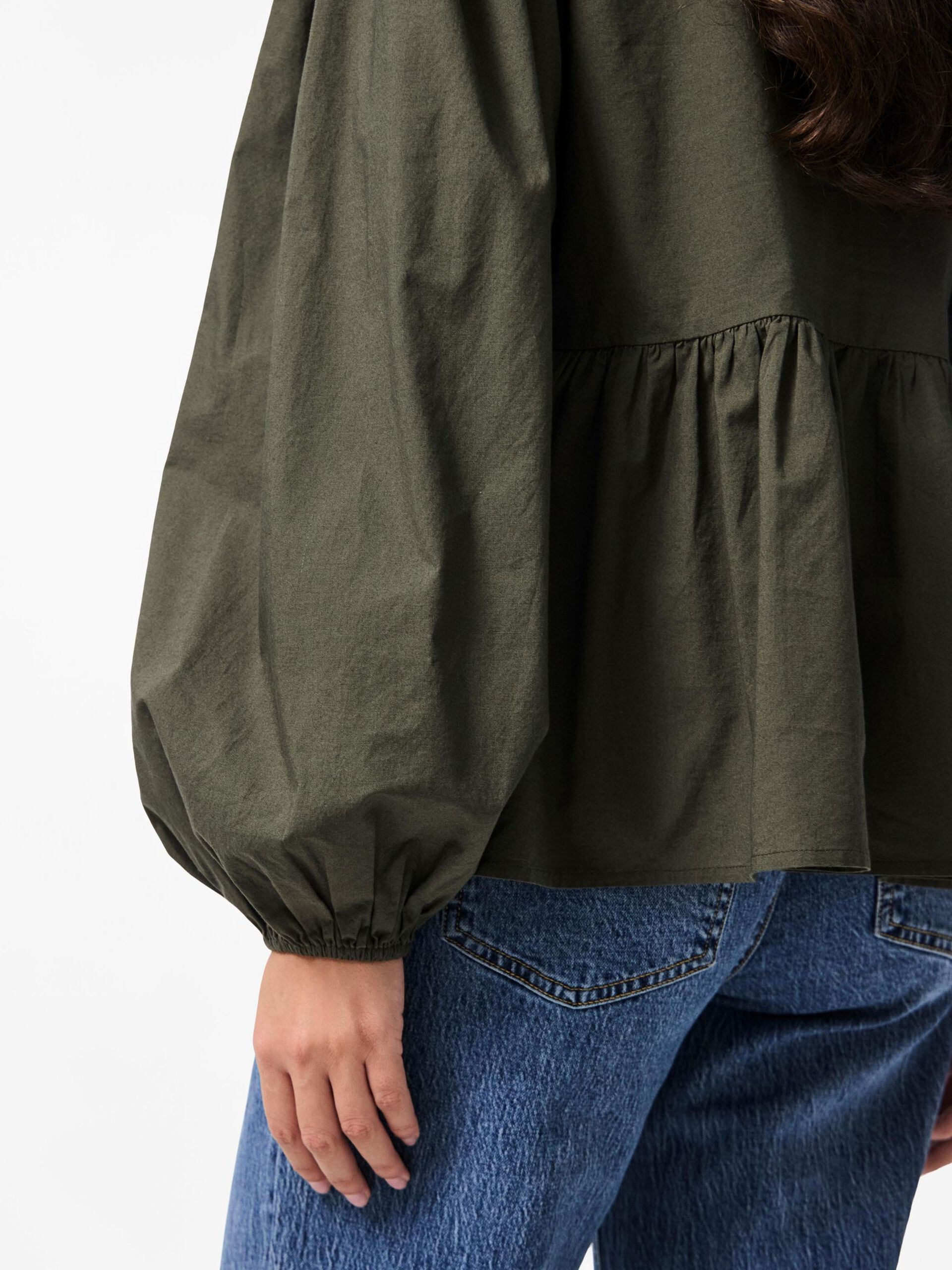 Carousel image - PCJOLLY STRIK SHIRT MET LANGE MOUWEN, Forest Night | 5