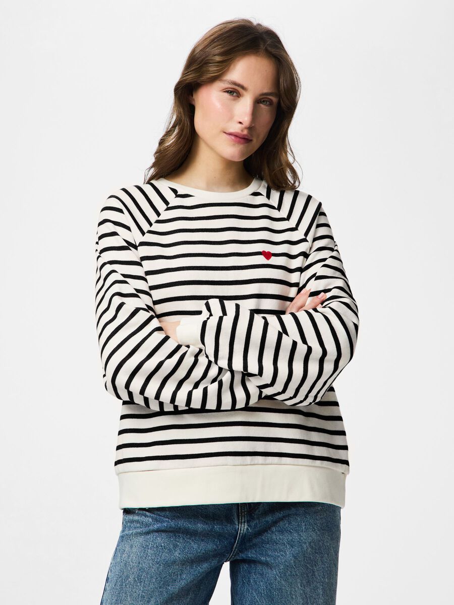Product carousel image - PCGRETA EMBROIDERY SWEATSHIRT, Cloud Dancer | 1