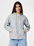 Product image thumbnail - PCCHILLI SWEAT-SHIRT ZIPP&Eacute; &Agrave; CAPUCHE, Light Grey Melange | 1