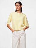 Product image thumbnail - PCSILLY SHORT SLEEVED KNITTED TOP, Pale Banana | 1