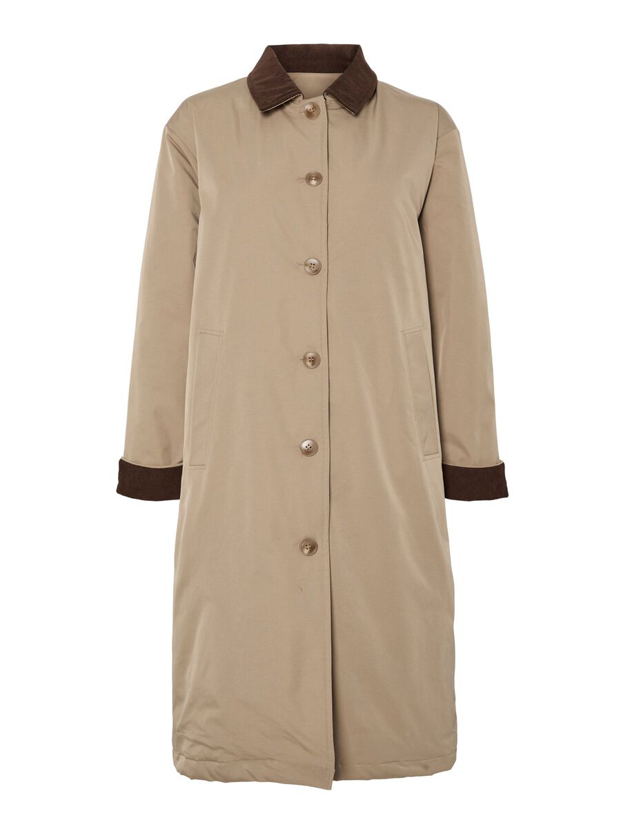 Product carousel image - PCJORMA LONG CORDUROY COAT, Greige | 2