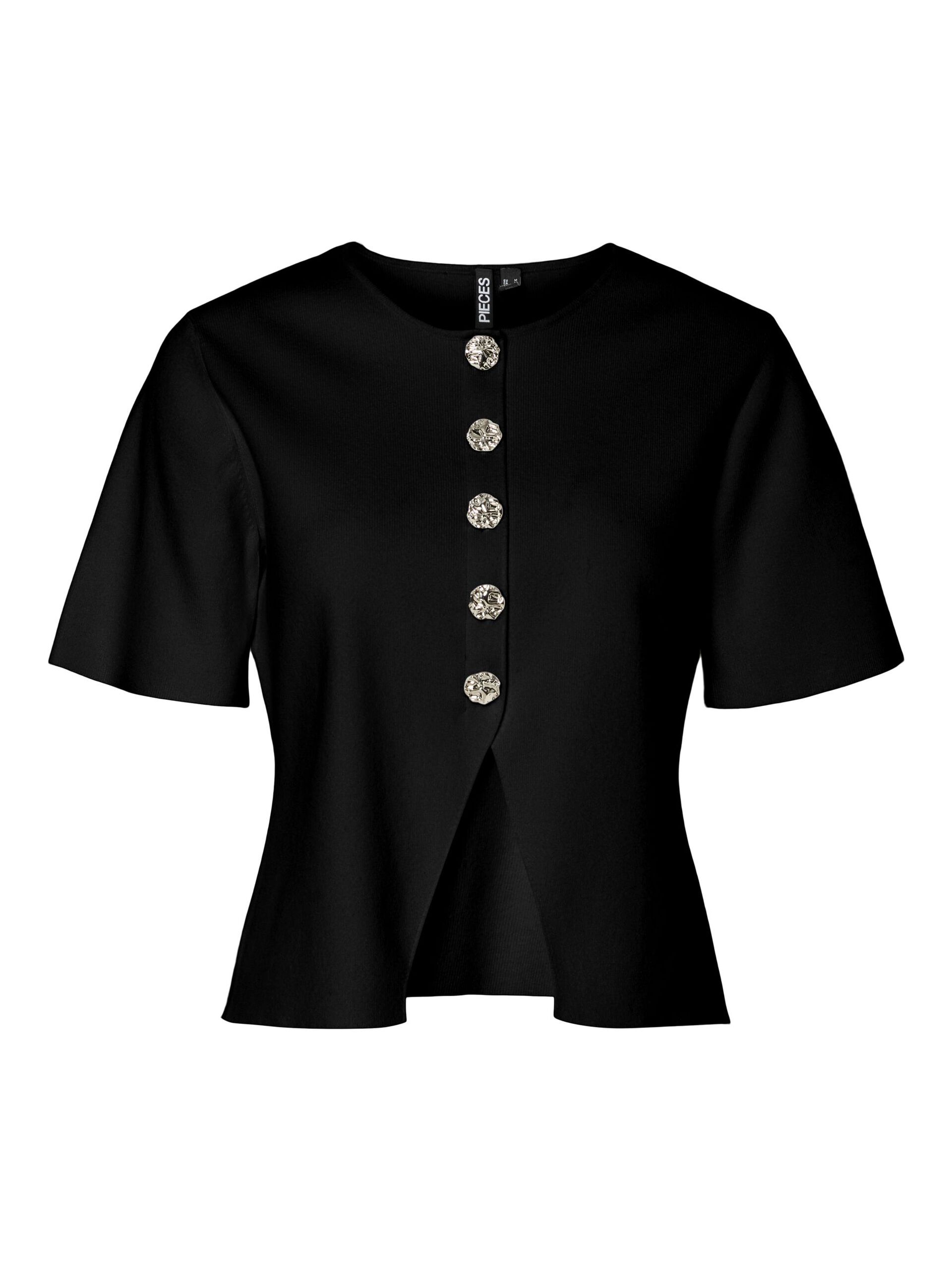 Carousel image - PCMARIE SPLIT GEBREID VEST, Black | 5