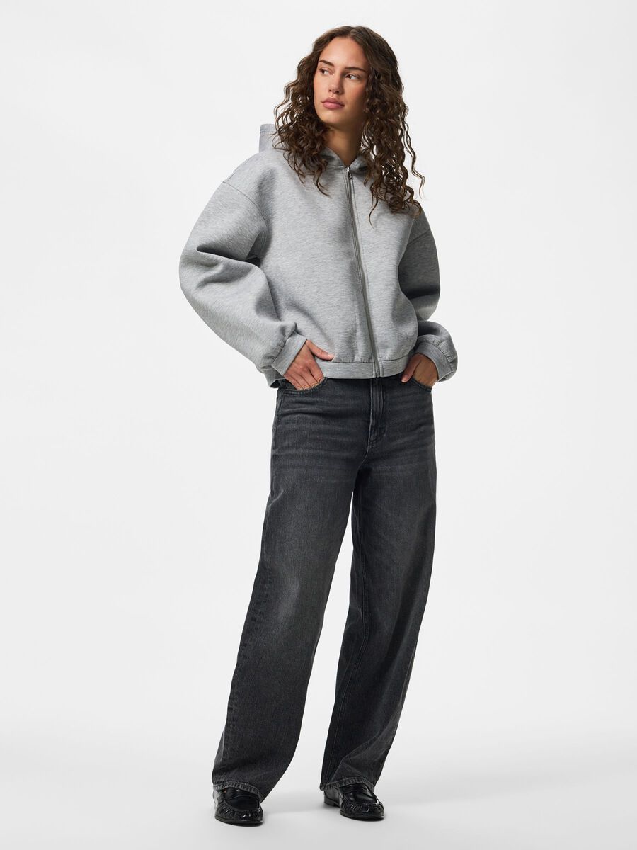 Carousel image 3 PCBUCUBA ZIPPER SCUBA  HOODIE, Light Grey Melange